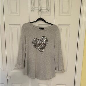 I.N.C. Sweatshirt with Sequin Heart